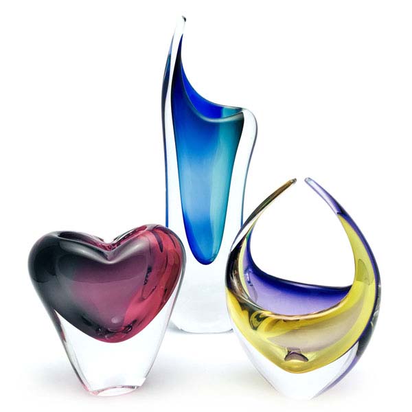 Handmade Art Glass Vases from Bohemia Glass